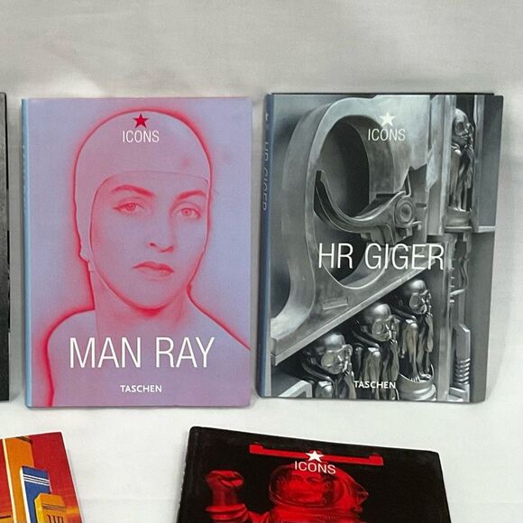 Taschen Icons Book Bundle Man Ray M.C. Escher HR Geiger Robots Future Perfect - Picture 2 of 3